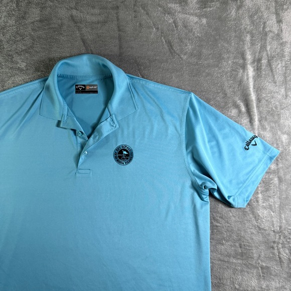 Callaway Golf Polo Shirt Mens Large  Key Royale Anna Maria Island Opti-dri Blue - Picture 1 of 11